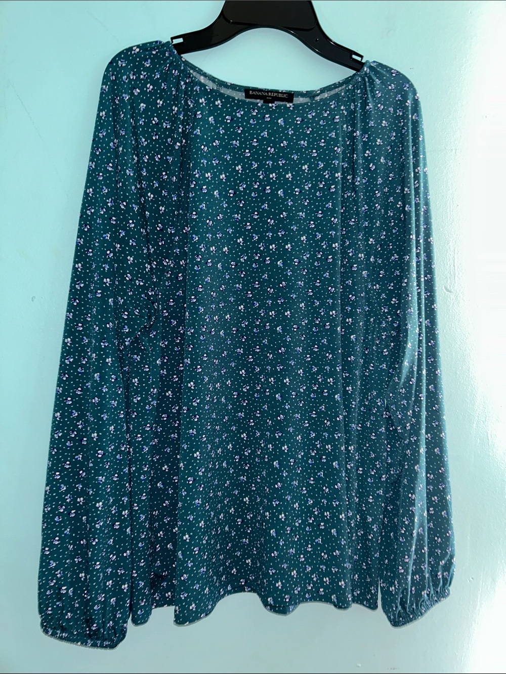 Banana Republic Teal Tiny Floral Maxi Skirt